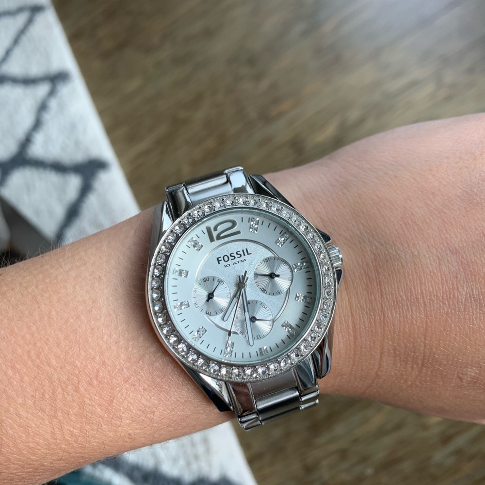 Fossil silver boyfriend watch